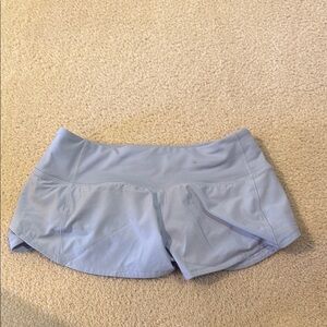 Lululemon light blue/light purple speed up shorts